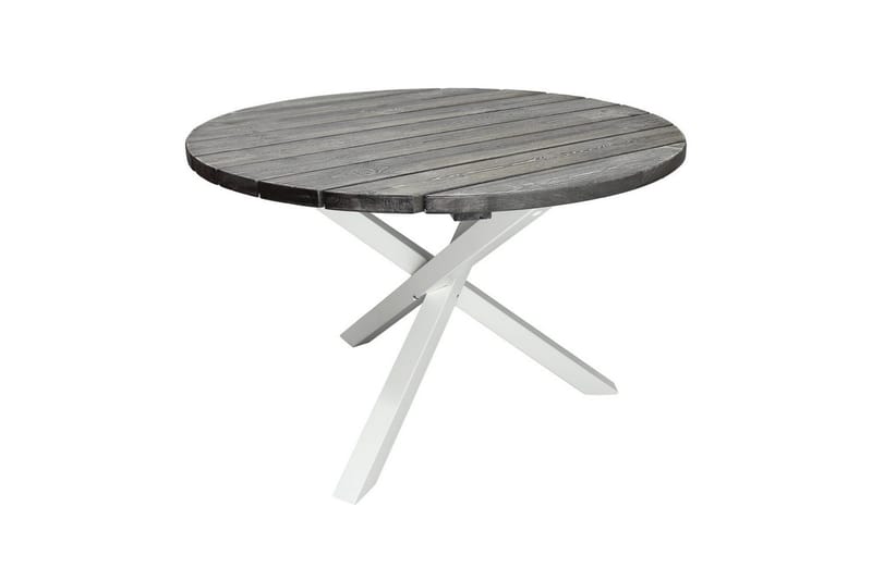 Ulkopöytä Scottsdale Round - Shabby Chic Harmaa ja valkoiset jalat - Puutarhakalusteet - Terassipöydät - Ruokapöytä terassille