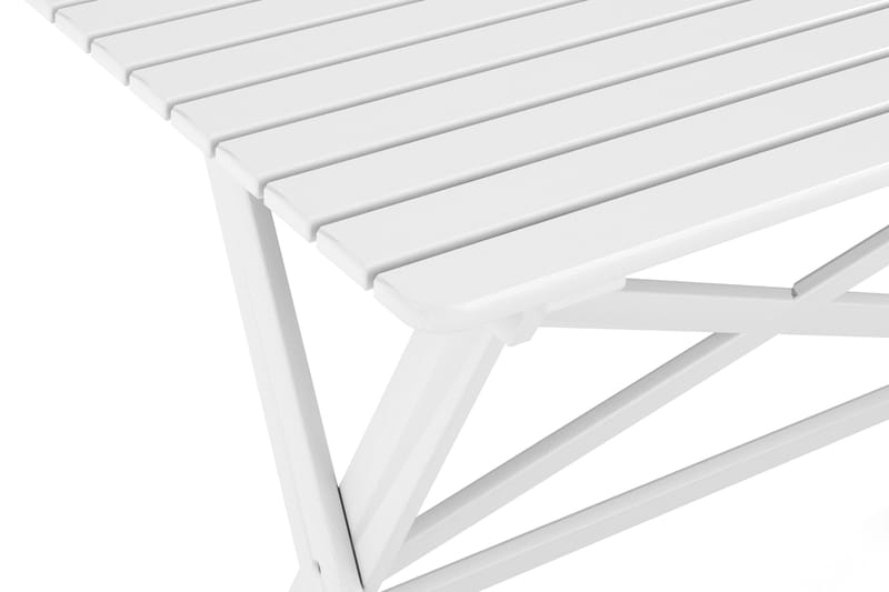 Ulkoruokapöytä 118x70x74 cm - Valkoinen - Puutarhakalusteet - Terassipöydät - Ruokapöytä terassille