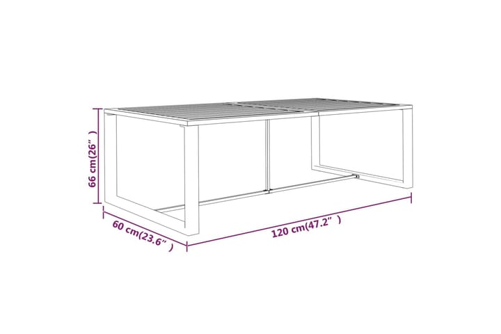 Ulkoruokapöytä antrasiitti 120x60x66 cm alumiini - Antrasiitti - Ruokapöytä terassille