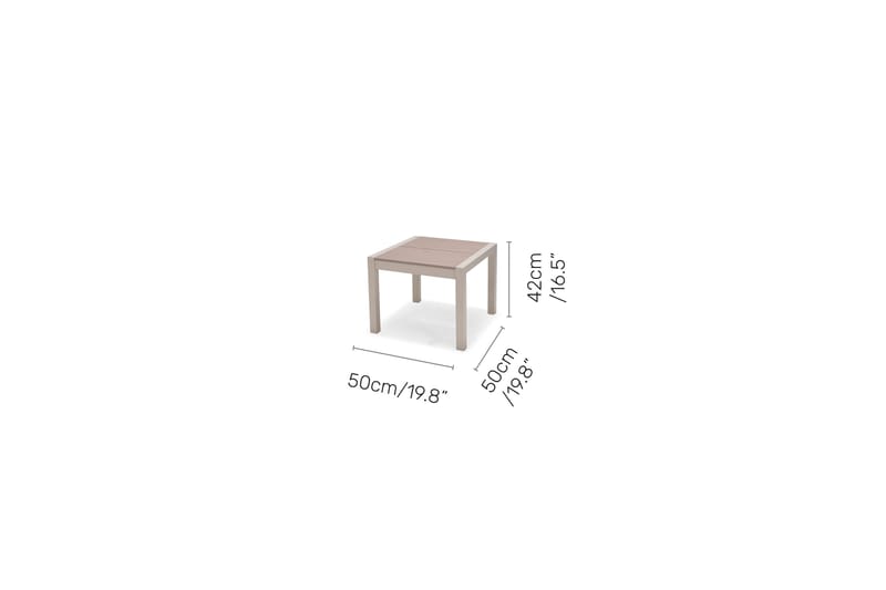 Urbanite Ulkosivupöytä 50×50 cm - Vaaleanharmaa - Puutarhakalusteet - Terassipöydät - Sivupöydät ulos