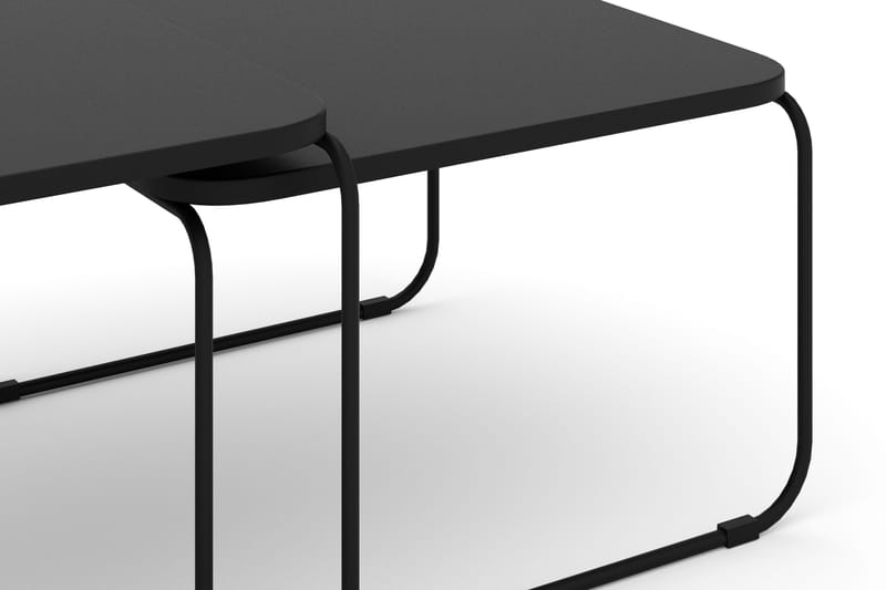 Usteryd Sarjapöydät Ulkokäyttöön - Musta - Puutarhakalusteet - Terassipöydät - Sohvapöytä ulos & loungepöytä