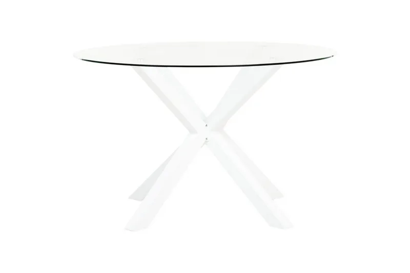 Ympäri pöydän Maletto - Valkoinen, läpinäkyvä - Puutarhakalusteet - Terassipöydät - Ruokapöytä terassille