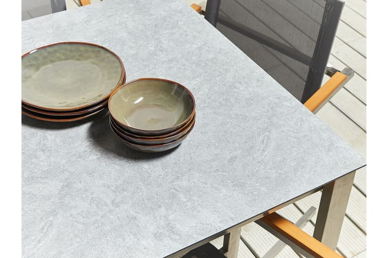 Zervo Ruokapöytä 180x90 cm - Harmaa/Hopea - Puutarhakalusteet - Terassipöydät - Ruokapöytä terassille