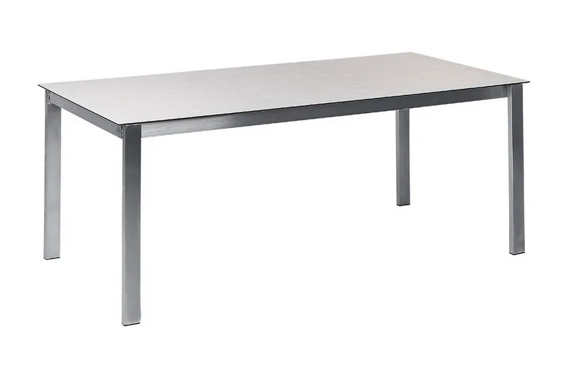 Zervo Ruokapöytä 180x90 cm, Valkoinen/Hopea