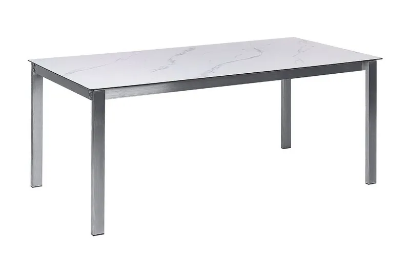 Zervo Ruokapöytä 180x90 cm, Valkoinen/Hopea