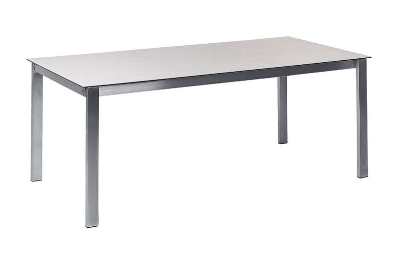 Zervo Ruokapöytä 180x90 cm - Valkoinen/Hopea - Puutarhakalusteet - Terassipöydät - Ruokapöytä terassille