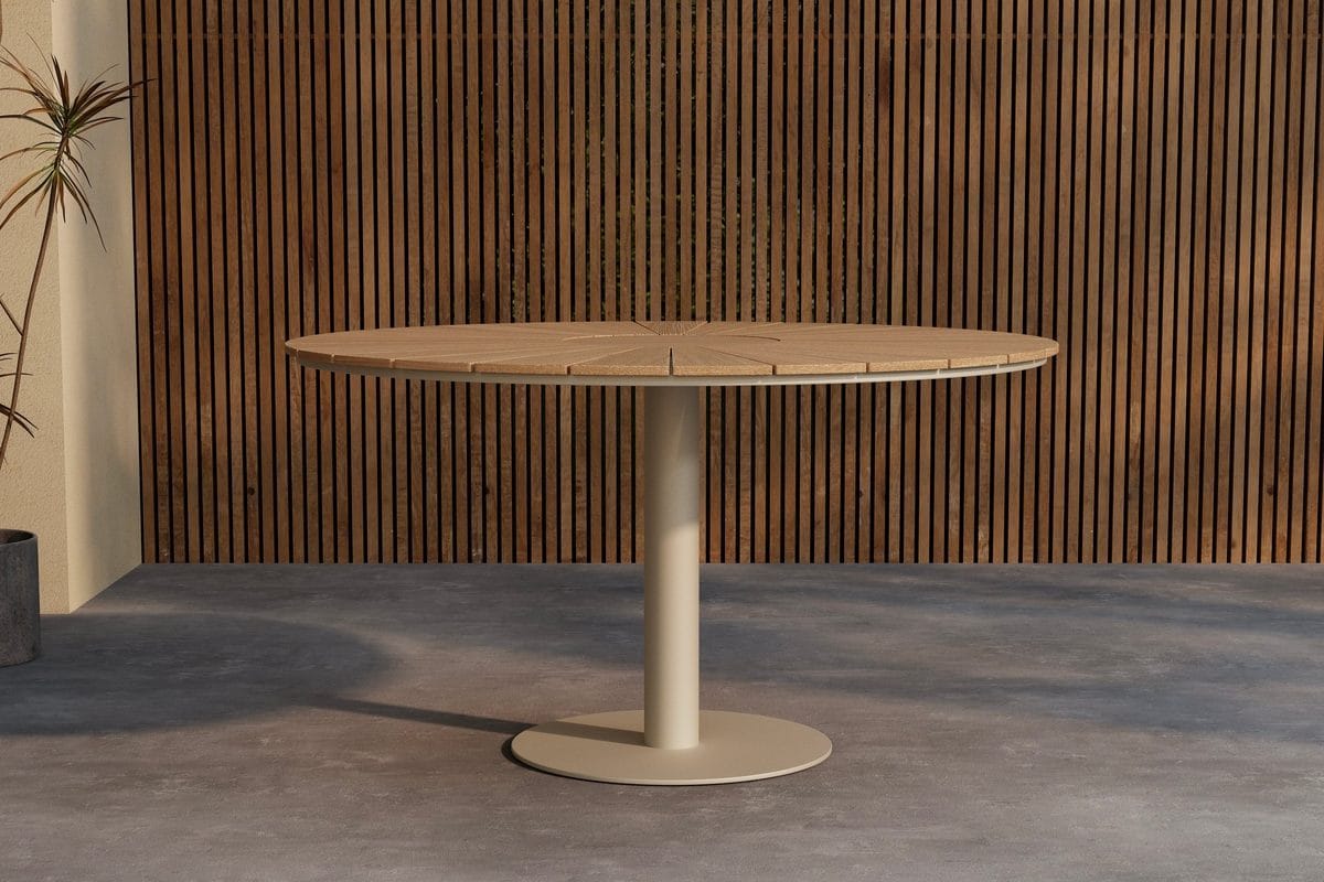 Croft pyöreä ruokapöytä 120 cm ulkokäyttöön - Beige