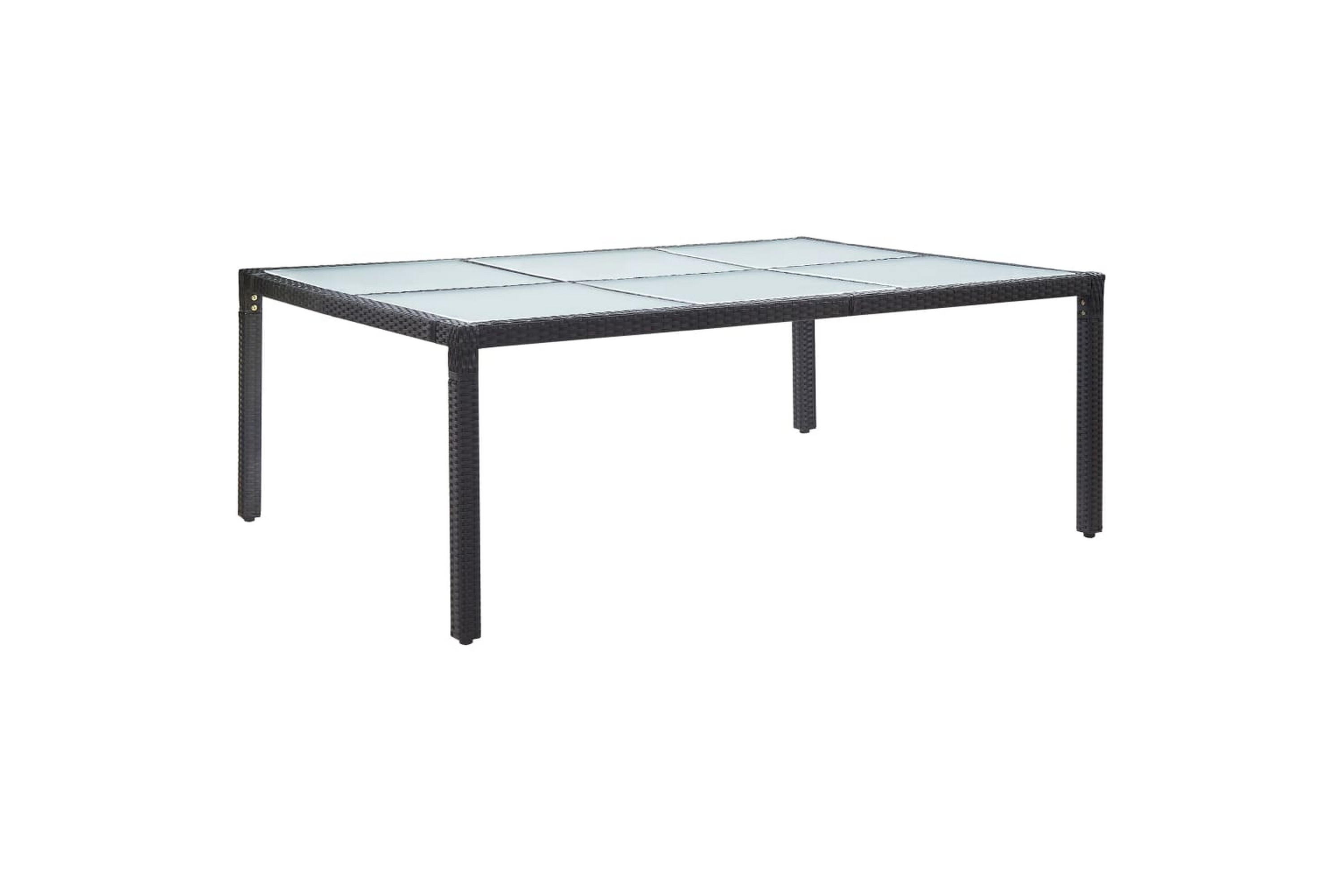 Ulkoruokapöytä musta 200x150x74 cm polyrottinki -