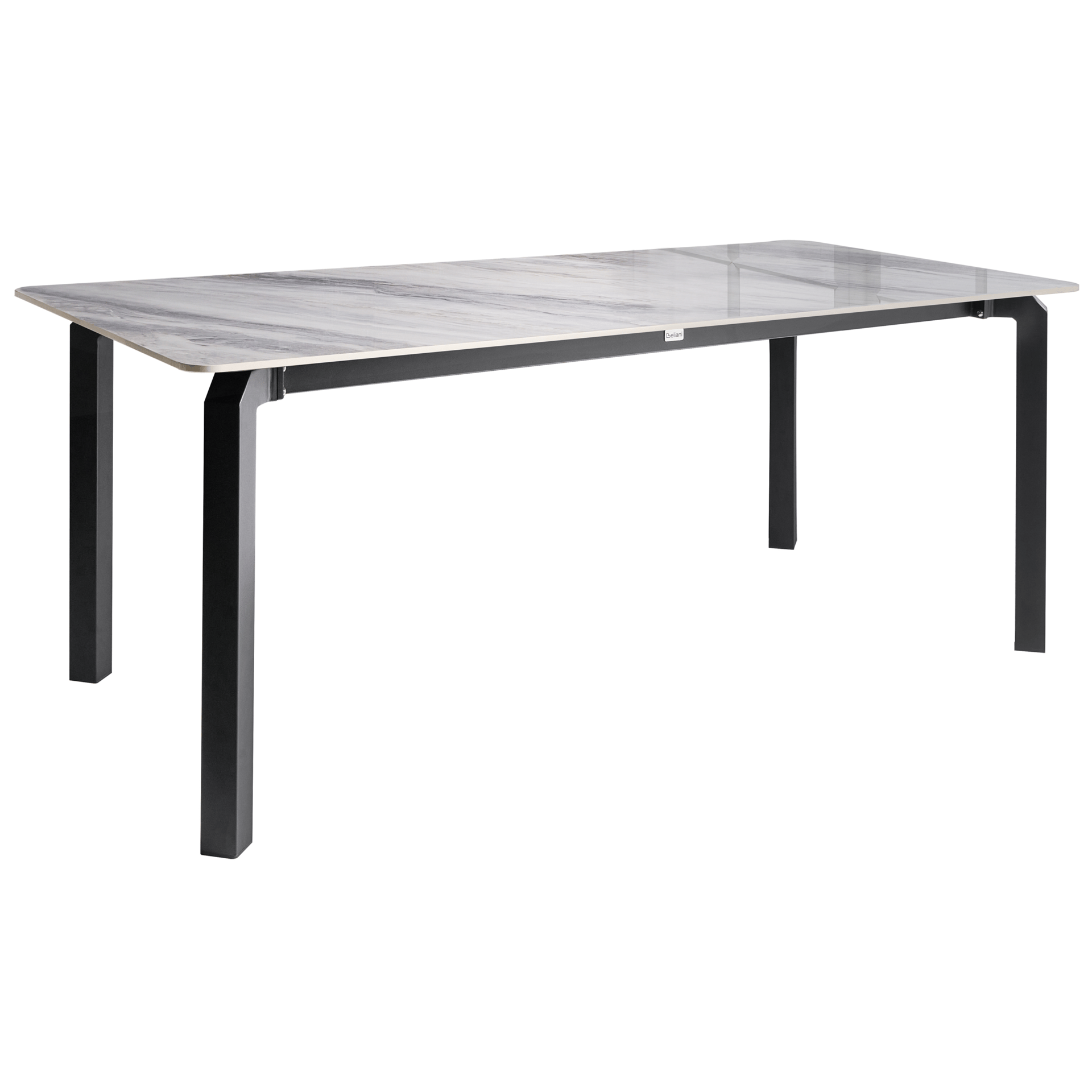 Ruokapöytä ulos Feletto 90x180 cm Kivi - Harmaa/musta