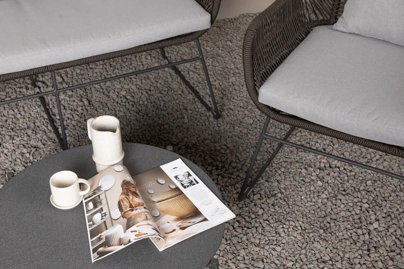 Sohvaryhmä Davao 4-istuttava - Tummanharmaa - Puutarhakalusteet - Terassiryhmät - Oleskeluryhmät