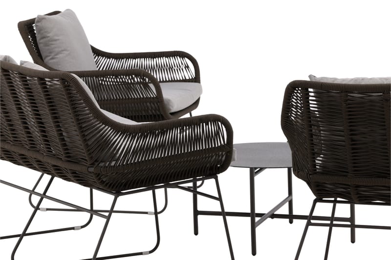 Sohvaryhmä Davao 4-istuttava - Tummanharmaa - Puutarhakalusteet - Terassiryhmät - Oleskeluryhmät