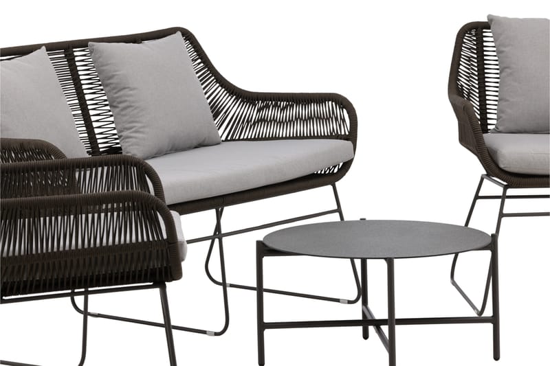 Sohvaryhmä Davao 4-istuttava - Tummanharmaa - Puutarhakalusteet - Terassiryhmät - Oleskeluryhmät