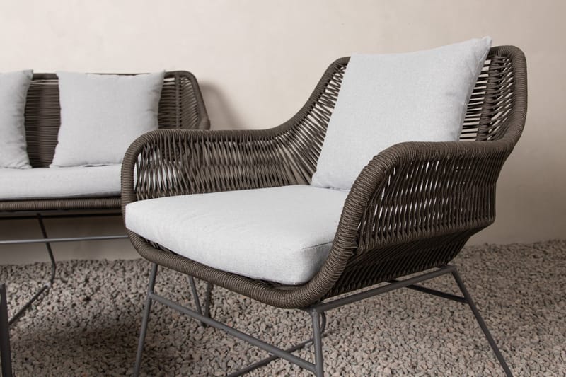 Sohvaryhmä Davao 4-istuttava - Tummanharmaa - Puutarhakalusteet - Terassiryhmät - Oleskeluryhmät