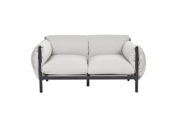 2-sitssoffa med fåtöljer Beliani Esperia Grey, Black - Puutarhakalusteet - Terassiryhmät - Sohvaryhmät ulos