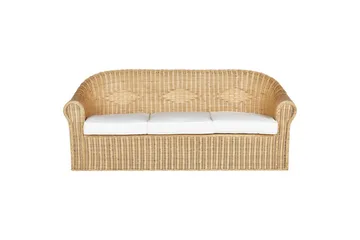3-sitssoffa Beliani Livadeia Natural||White - Puutarhakalusteet - Terassiryhmät - Terassisohvat