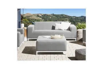 3-sitssoffa Beliani Rovigo Grey||White - Puutarhakalusteet - Terassiryhmät - Terassisohvat