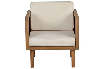 3-sitssoffa med fåtöljer Beliani Baratti Light wood||Beige - Puutarhakalusteet - Terassiryhmät - Sohvaryhmät ulos