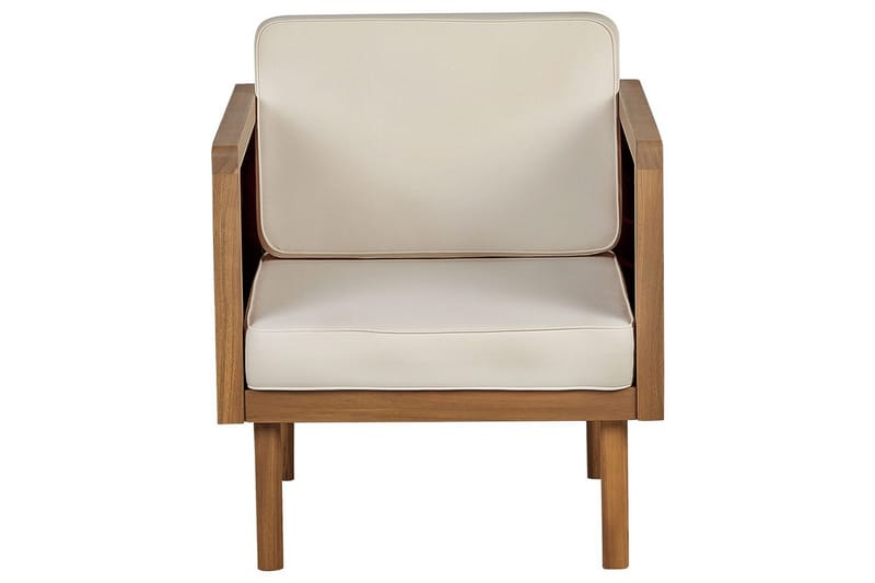 3-sitssoffa med fåtöljer Beliani Baratti Light wood||Beige - Puutarhakalusteet - Terassiryhmät - Sohvaryhmät ulos