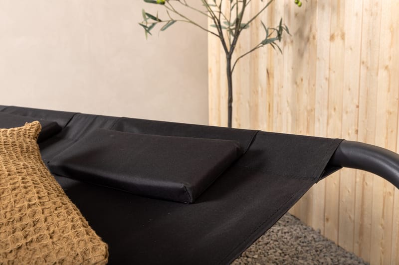 Aurinkosänky Gordo - Musta - Puutarhakalusteet - Puutarhatuoli - Aurinkosänky & aurinkovaunu