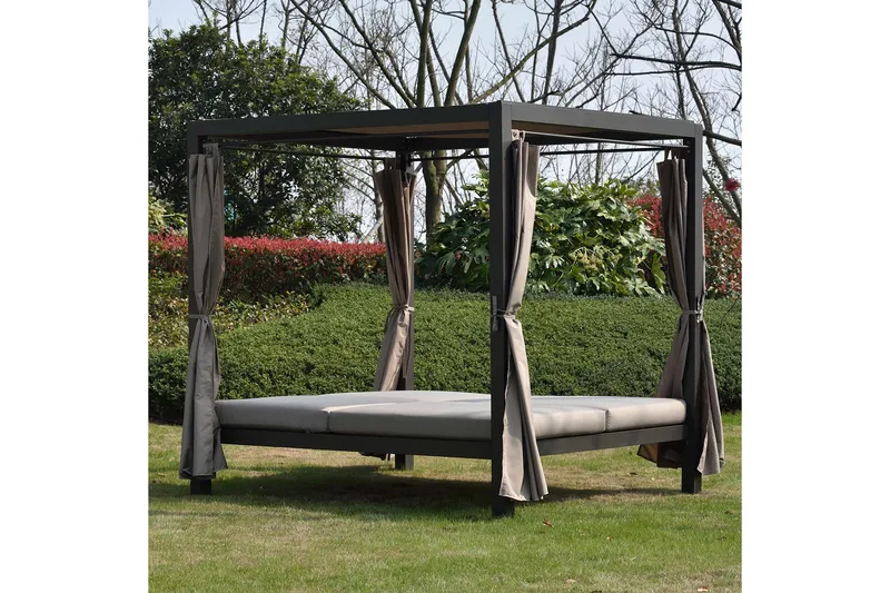 Aurinkovuode Morocco - Tummanruskea/Beige - Puutarhakalusteet - Terassiryhmät - Aurinkovuode