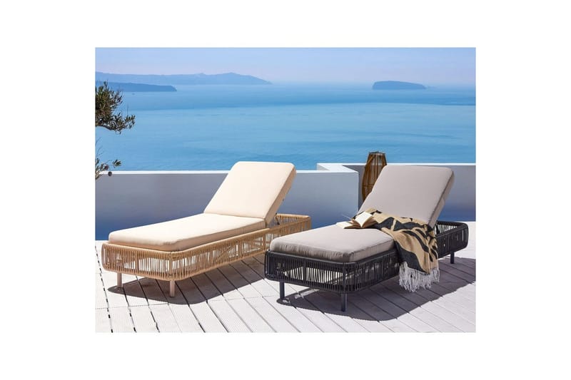 Aurinkotuoli Osini - Harmaa, musta - Puutarhakalusteet - Puutarhatuoli - Aurinkosänky & aurinkovaunu