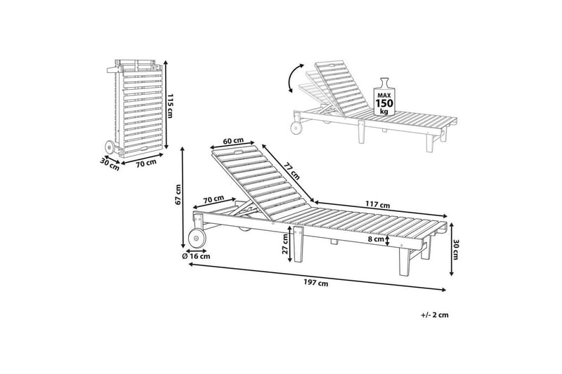 Aurinkotuoli Pietralunga - Puutarhakalusteet - Puutarhatuoli - Aurinkosänky & aurinkovaunu