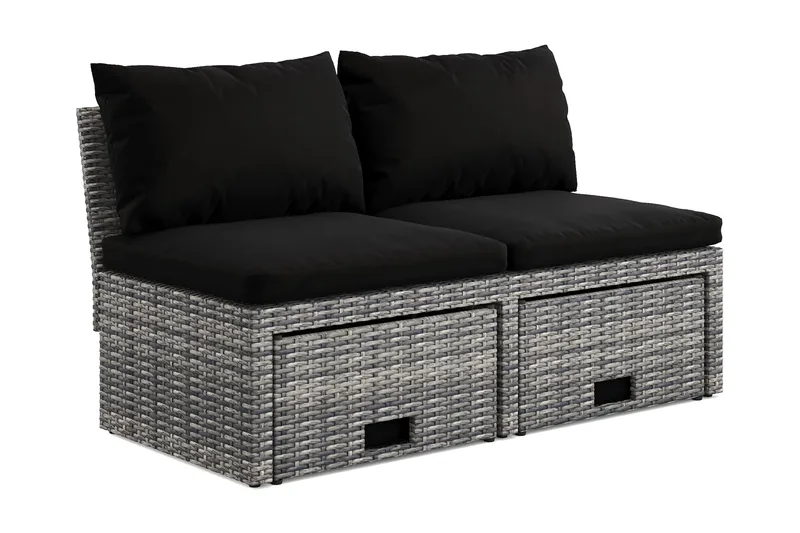 Bahamas Balkongsoffa med Pallar - Puutarhakalusteet - Terassiryhmät - Sohvaryhmät ulos