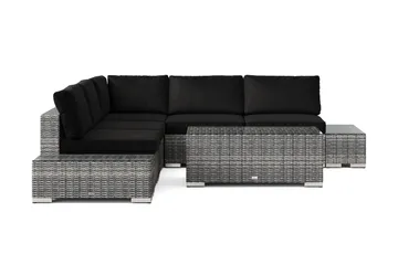 Bahamas Kulmasohva (Käännettävä) avoin pääty sis. päätyosan 5-istuttava – pöytä ilman hyllyä - Puutarhakalusteet - Terassiryhmät - Sohvaryhmät ulos