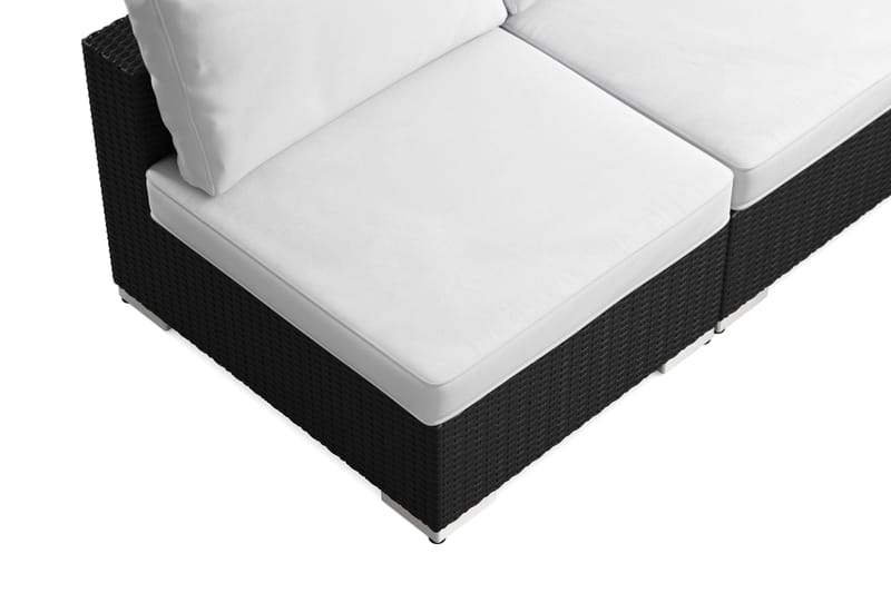 Bahamas U-muotoinen ulkolounge-ryhmä avoimella päädyllä, 9-hengen, pöytä - Musta - Puutarhakalusteet - Terassiryhmät - Oleskeluryhmät