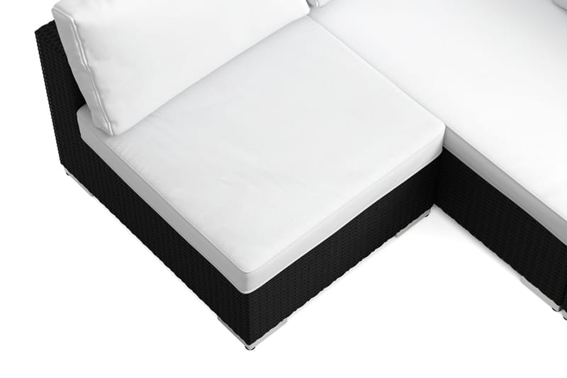 Bahamas U-muotoinen ulkolounge-ryhmä avoimella päädyllä, 8-hengen, pöytä - Musta - Puutarhakalusteet - Terassiryhmät - Oleskeluryhmät