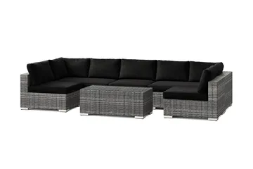 Bahamas U-muotoinen ulkolounge-ryhmä avoimella päädyllä, 7-hengen, pöytä