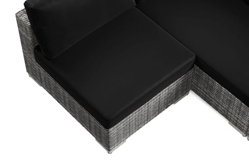 Bahamas U-muotoinen ulkolounge-ryhmä avoimella päädyllä, 8-hengen, pöytä - Harmaa - Puutarhakalusteet - Terassiryhmät - Oleskeluryhmät