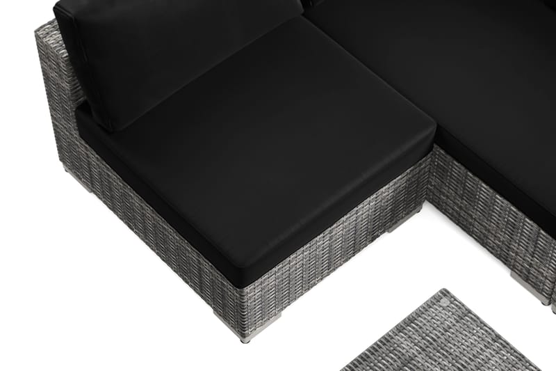 Bahamas U-muotoinen ulkolounge-ryhmä avoimella päädyllä, 7-hengen, pöytä - Harmaa - Puutarhakalusteet - Terassiryhmät - Oleskeluryhmät