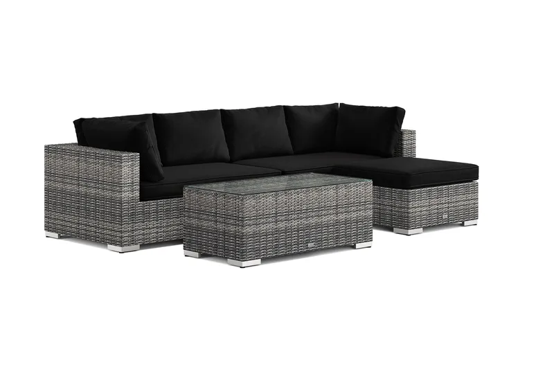 Bahamas ulkodivaanisohva 5-hengen, käännettävä divaani ja pöytä, Harmaa