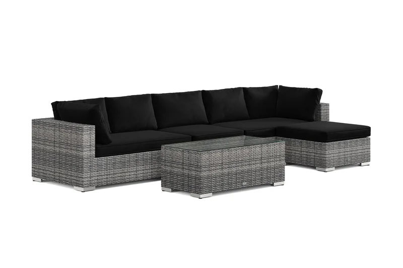 Bahamas ulkodivaanisohva 6-hengen, käännettävä divaani ja pöytä, Harmaa