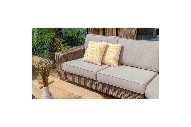 Bahamas Ulkokalusteryhmä 2-istuttava vasen & oikea & kulmatuoli & sohvapöytä 100 cm - Tummanharmaa - Puutarhakalusteet - Terassiryhmät - Sohvaryhmät ulos
