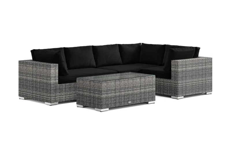 Bahamas ulkokulmasohva 5-hengen, käännettävä, pöydällä, Harmaa
