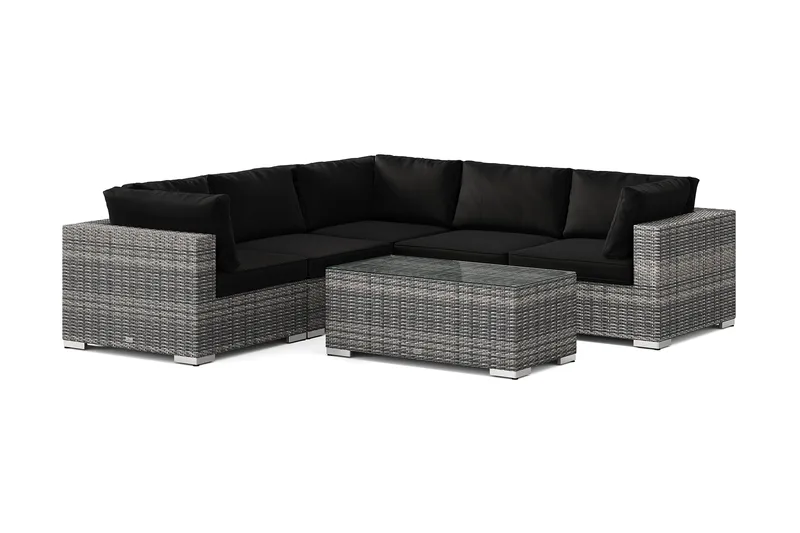 Bahamas ulkokulmasohva 5-hengen, käännettävä, pöydällä, Harmaa