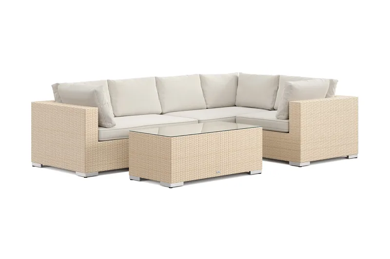 Bahamas ulkokulmasohva 5-hengen, käännettävä, pöydällä, Hiekka