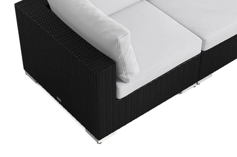 Bahamas ulkokulmasohva 5-hengen, käännettävä ja pöytä hyllyllä - Musta - Puutarhakalusteet - Terassiryhmät - Oleskeluryhmät
