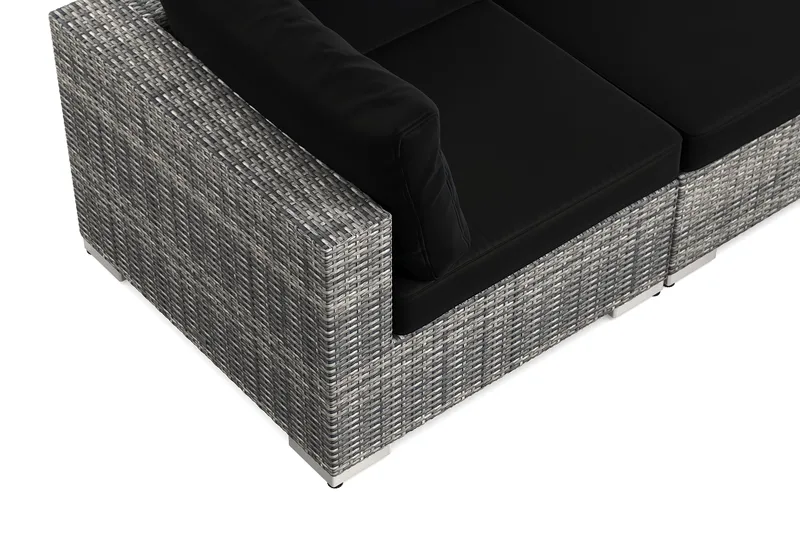 Bahamas ulkokulmasohva 6-hengen, käännettävä, nojatuoli ja pöytä - Harmaa - Puutarhakalusteet - Terassiryhmät - Oleskeluryhmät