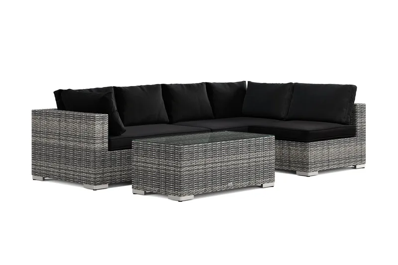 Bahamas ulkolounge-ryhmä 5-hengen, käännettävä divaaniosa ja pöytä, Harmaa