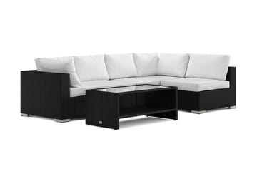 Bahamas ulkolounge-ryhmä 5-hengen, käännettävä divaaniosa ja pöytä hyllyllä