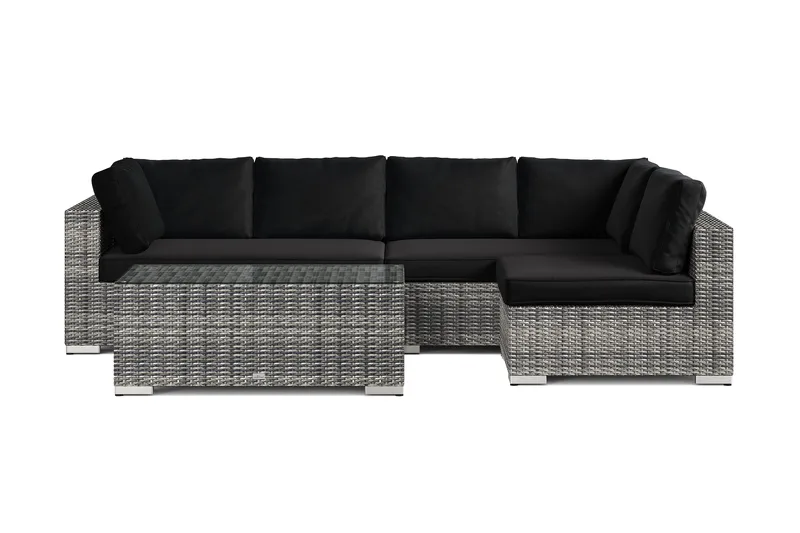Bahamas ulkolounge-ryhmä 5-hengen, käännettävä divaaniosa ja pöytä - Harmaa - Puutarhakalusteet - Terassiryhmät - Oleskeluryhmät