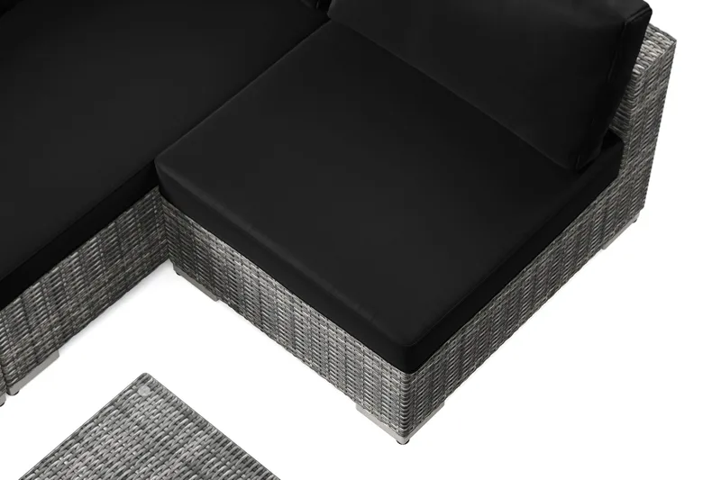 Bahamas ulkolounge-ryhmä 5-hengen, käännettävä divaaniosa ja pöytä - Harmaa - Puutarhakalusteet - Terassiryhmät - Oleskeluryhmät