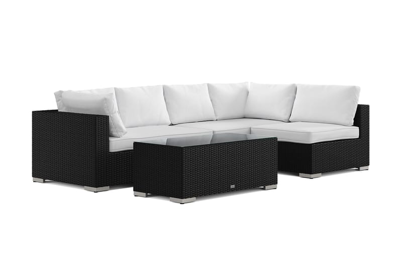 Bahamas ulkolounge-ryhmä 5-hengen, käännettävä divaaniosa ja pöytä - Musta - Puutarhakalusteet - Terassiryhmät - Oleskeluryhmät