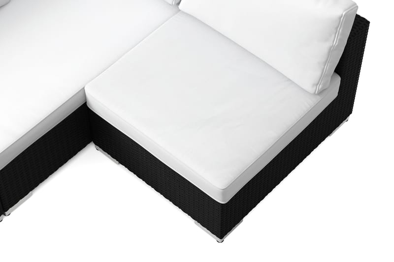 Bahamas ulkolounge-ryhmä 6-hengen, käännettävä divaaniosa ja pöytä - Musta - Puutarhakalusteet - Terassiryhmät - Oleskeluryhmät