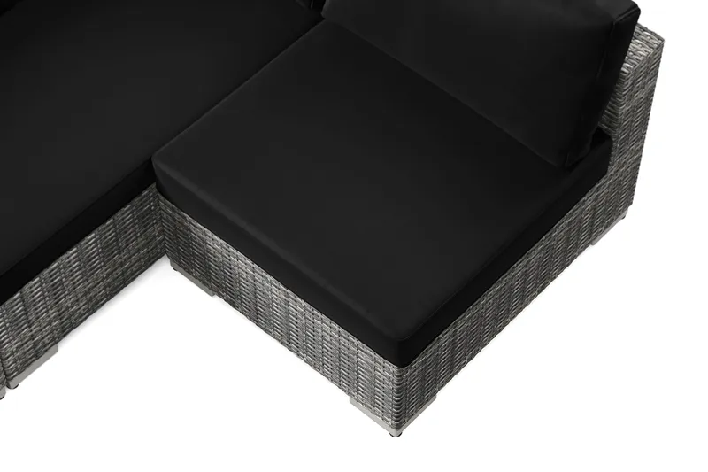 Bahamas ulkolounge-ryhmä 6-hengen, käännettävä divaaniosa ja pöytä - Harmaa - Puutarhakalusteet - Terassiryhmät - Oleskeluryhmät