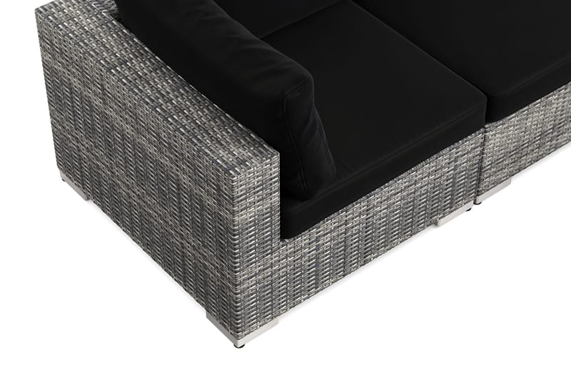 Bahamas ulkosohva 3-hengen, pöytä ja hylly - Harmaa - Puutarhakalusteet - Terassiryhmät - Oleskeluryhmät