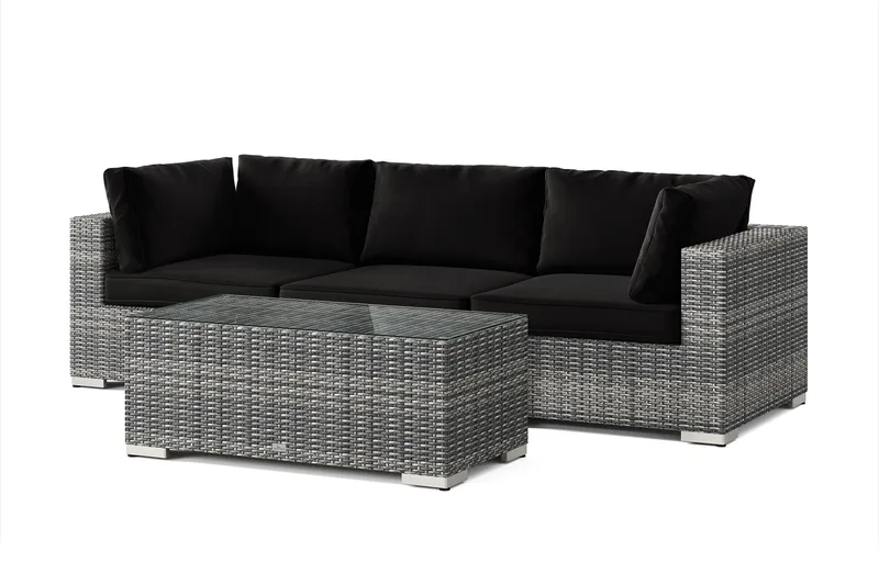 Bahamas ulkosohva 3-hengen, pöytä, Harmaa